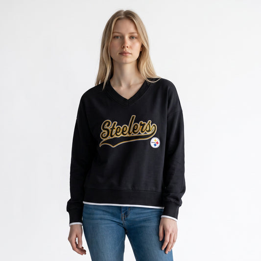 Steelers jet black Women's Pullover