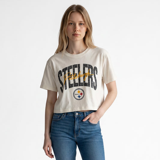 Steelers ’47 Women's Retro Script Cropped Tee