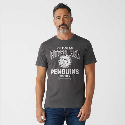 Penguins Charcoal Scrum Slub '47 Tee
