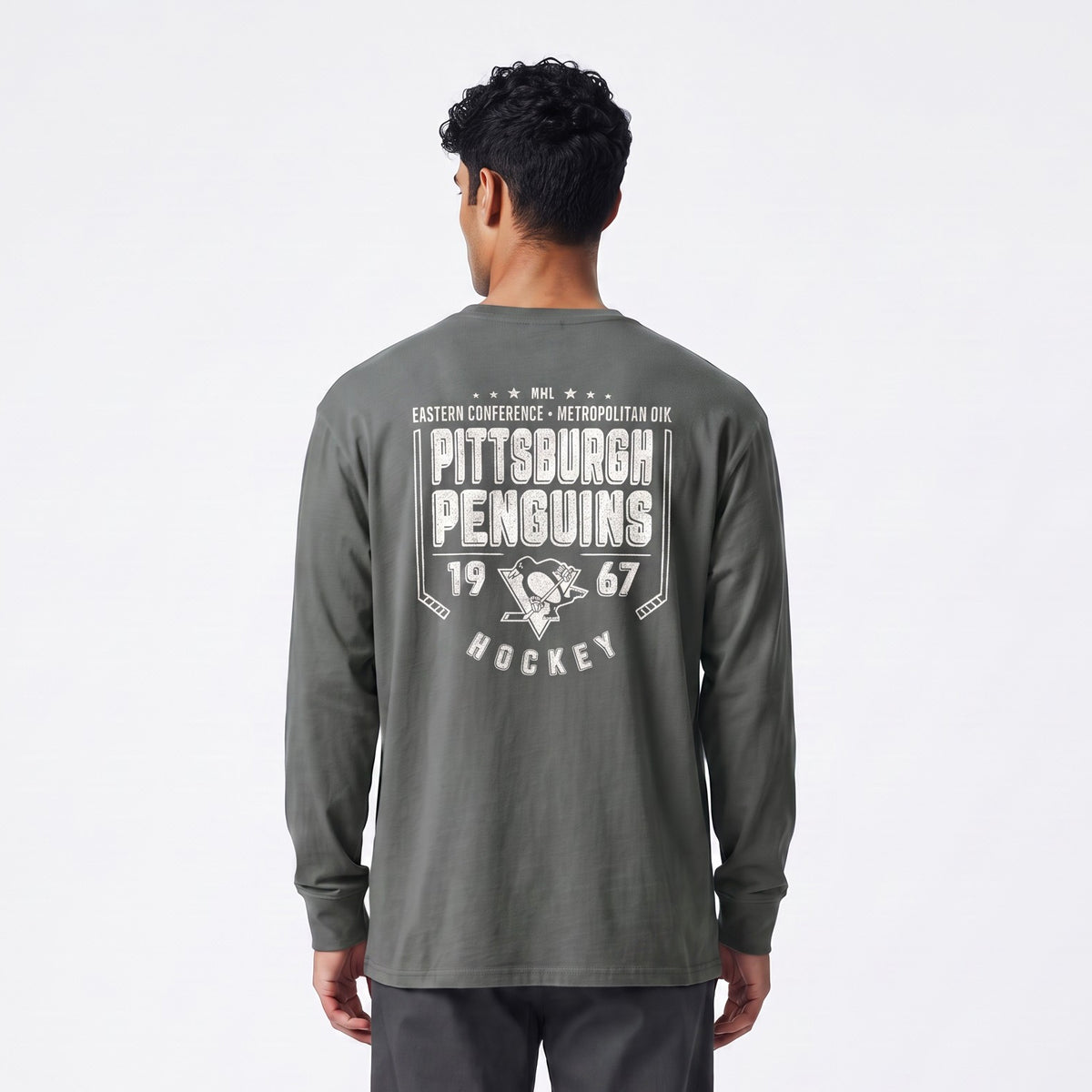 Penguins Gray Franklin '47 long sleeve tee