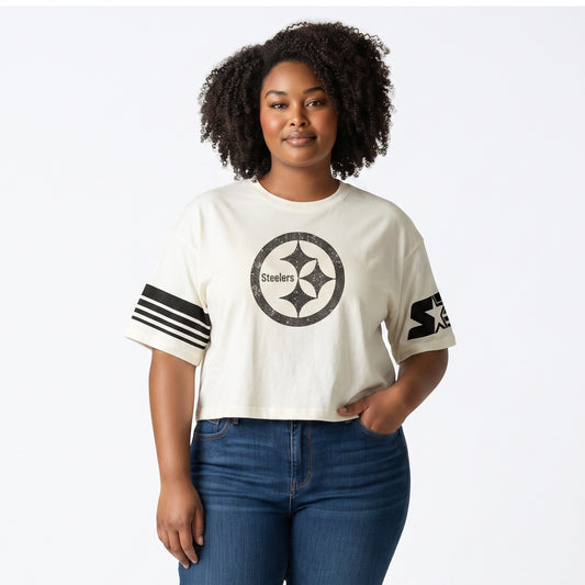Steelers Sequin Ringer Starter Tee