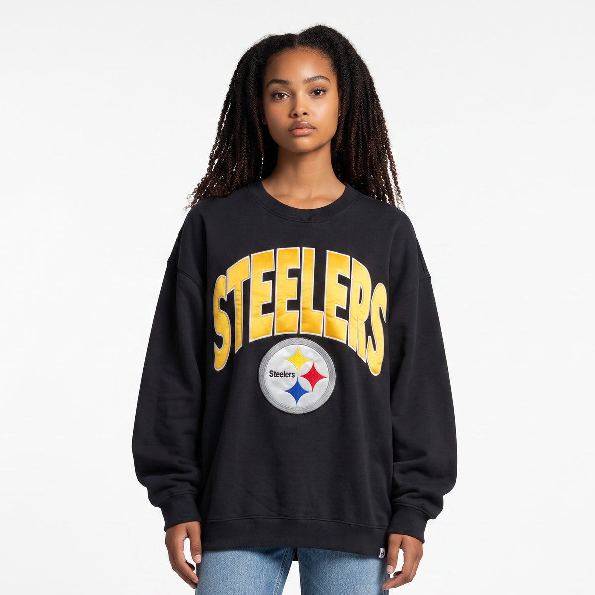 Steelers womens Black Extra Innings Crew
