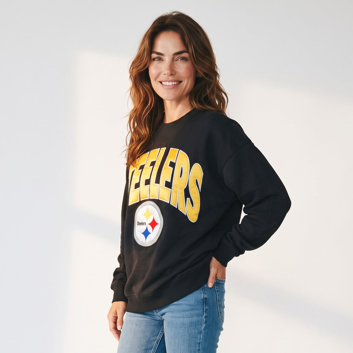 Steelers womens Black Extra Innings Crew
