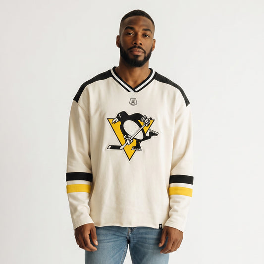 Penguins White Benchmark Netminder '47 Pullover