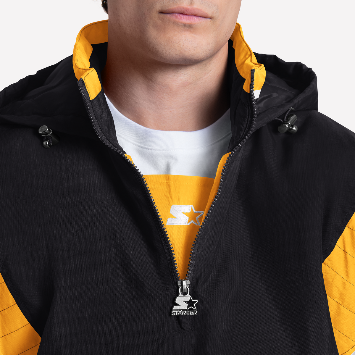 Steelers throwback Starter hooded polyfilled jacket