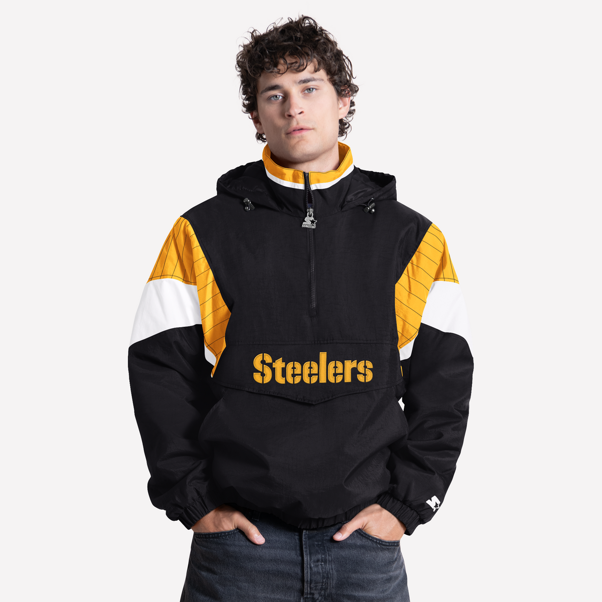 Steelers throwback Starter hooded polyfilled jacket