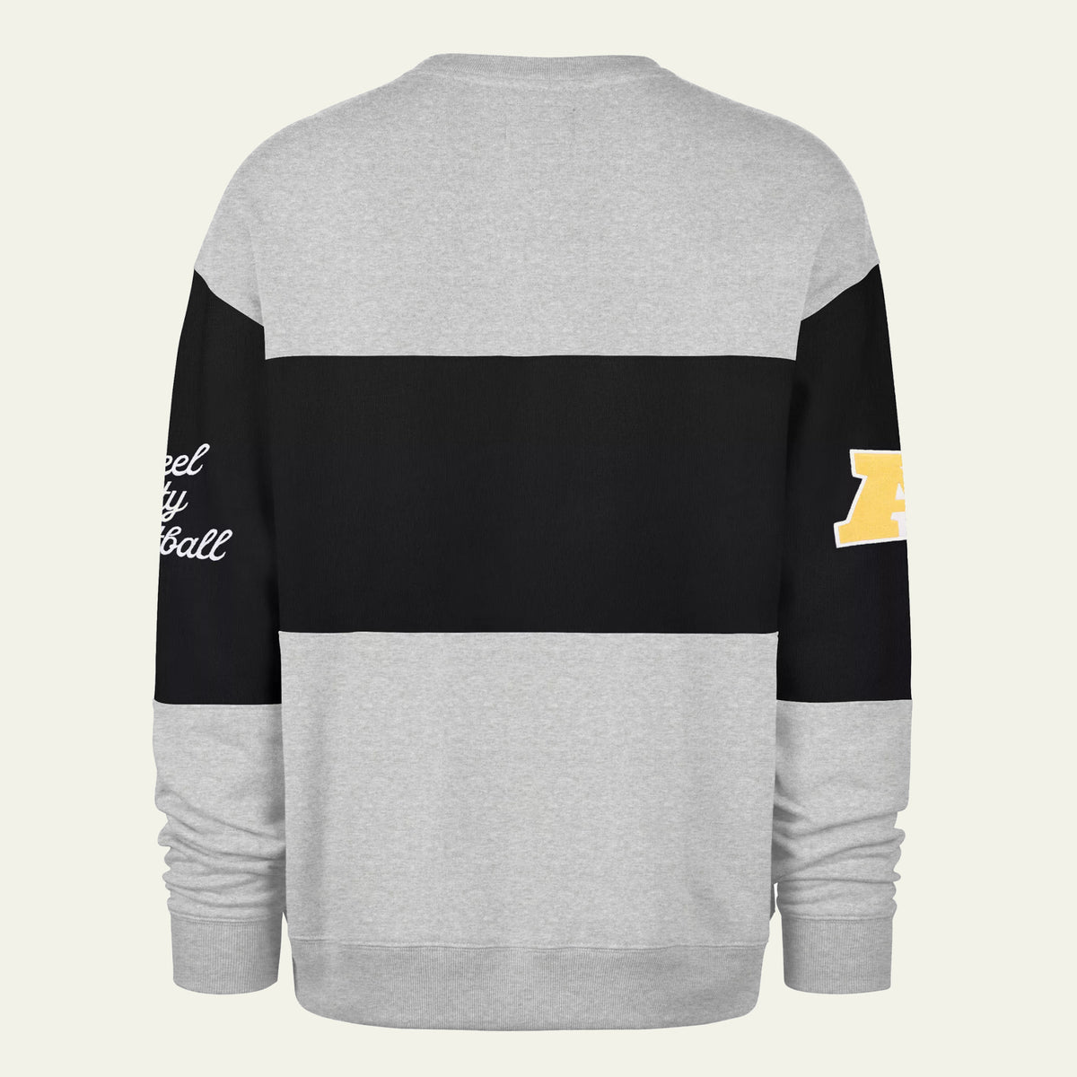 Steelers Black/Gray Blockfield Maximalist ’47 Crewneck
