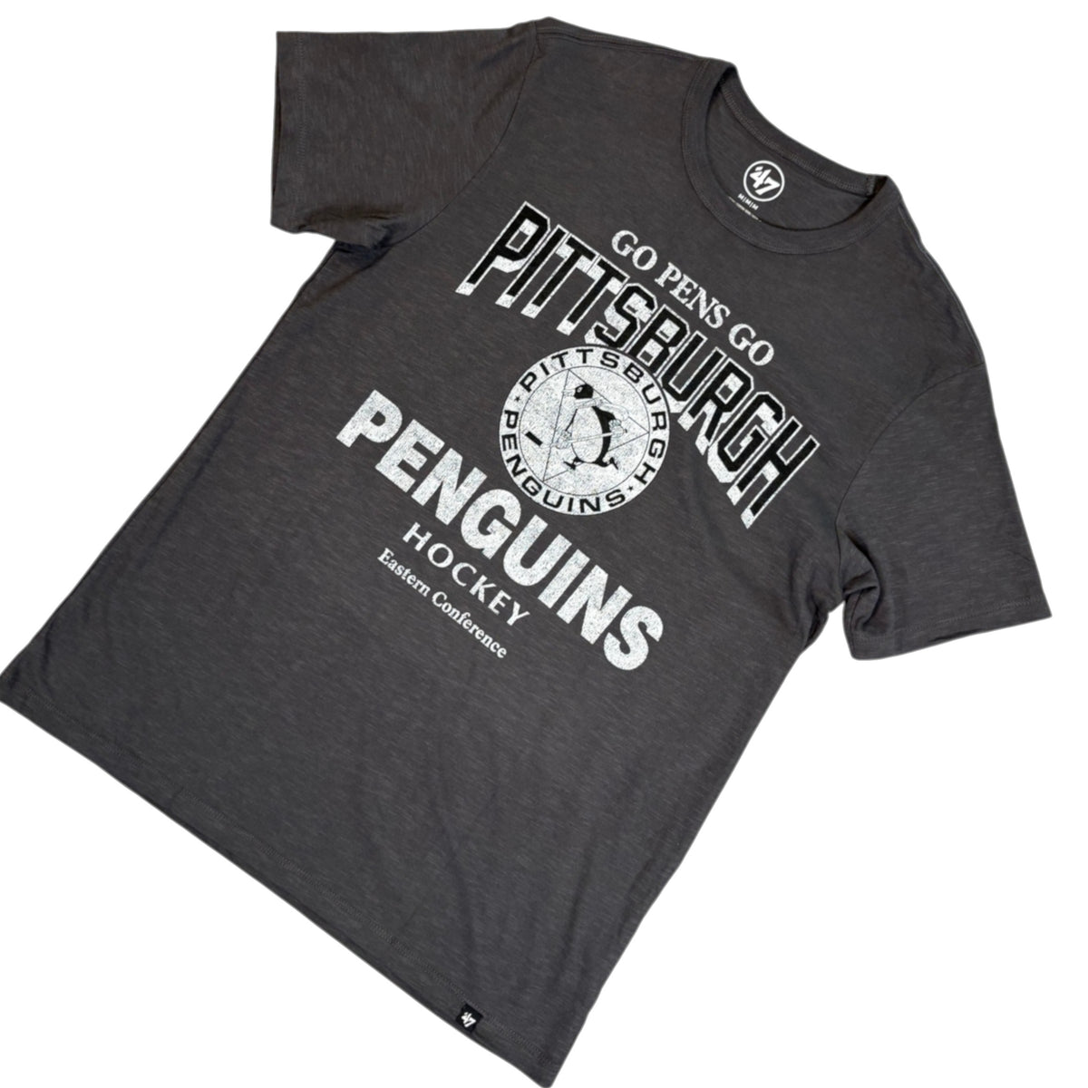Penguins Charcoal Scrum Slub '47 Tee